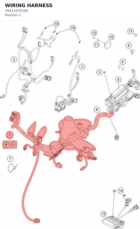 Diagram preview: WIRING HARNESS (76411075100)