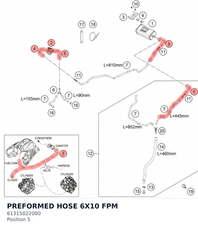 Diagram preview: PREFORMED HOSE 6X10 FPM (61315022000)