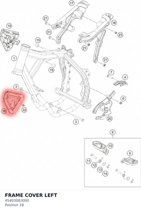 Diagram preview: FRAME COVER LEFT (45403083000)
