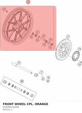 Diagram preview: FRONT WHEEL CPL. ORANGE (93009001044EB)
