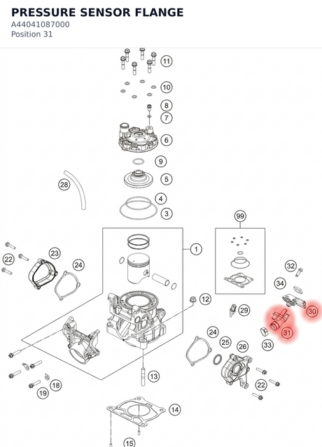 Diagram preview: PRESSURE SENSOR FLANGE (A44041087000)