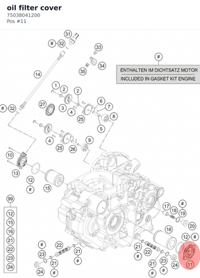 Diagram preview: oil filter cover (75038041200)