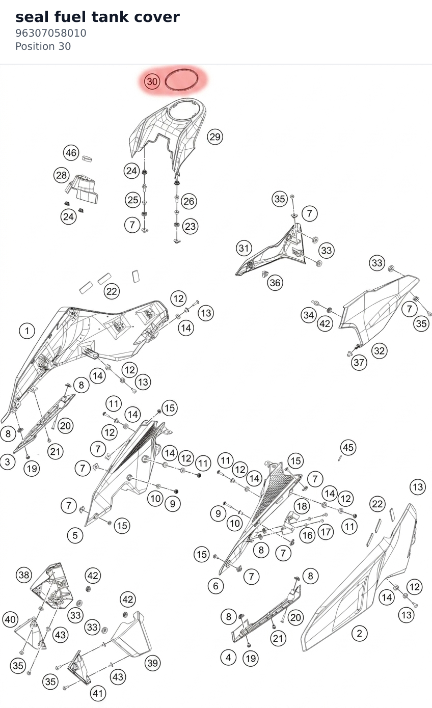 Diagram preview: seal fuel tank cover (96307058010)