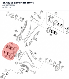 Diagram preview: Exhaust camshaft front (A62636010000)