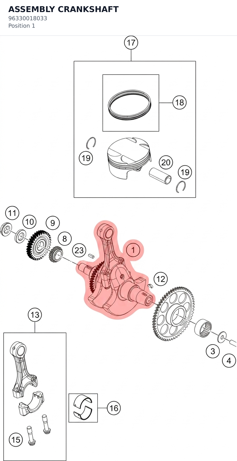 Diagram preview: ASSEMBLY CRANKSHAFT (96330018033)