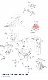 Diagram preview: GASKET FOR FUEL TANK CAP (61907008010)