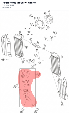 Diagram preview: Preformed hose w. therm (79235026133)