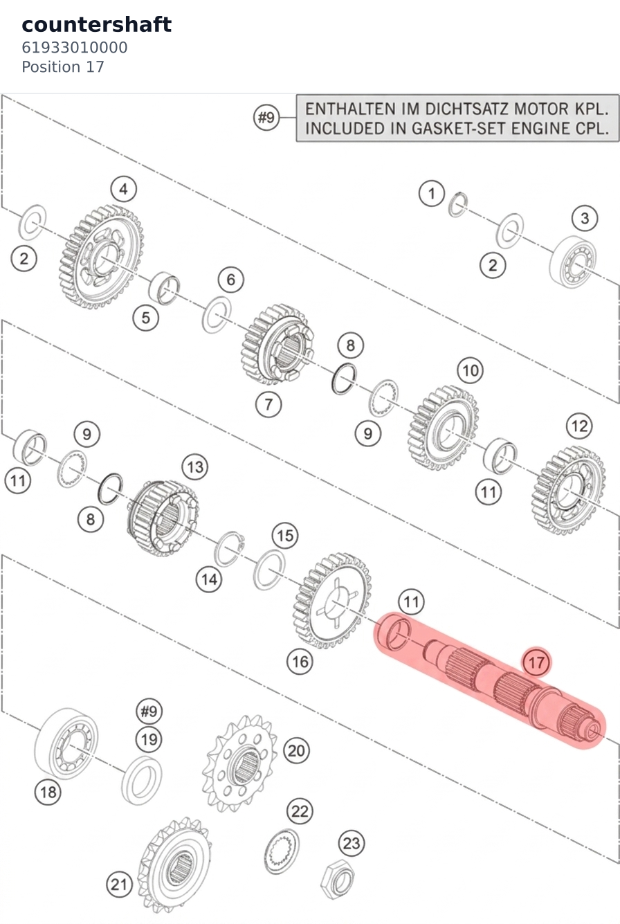 Diagram preview: countershaft (61933010000)
