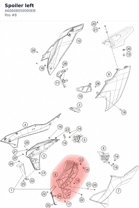 Diagram preview: Spoiler left (A60608050000EB)