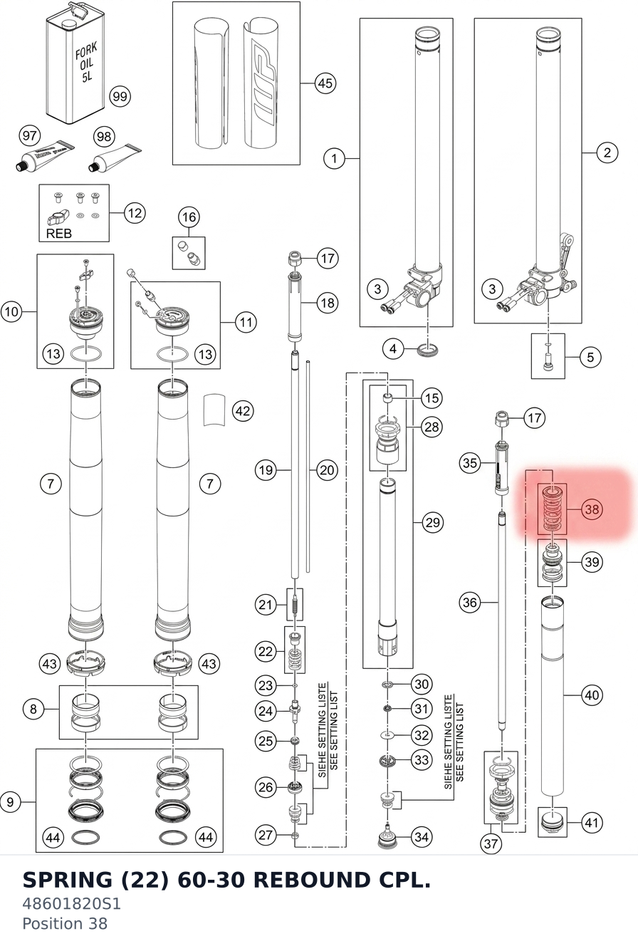 Diagram preview: SPRING (22) 60-30 REBOUND CPL. (48601820S1)