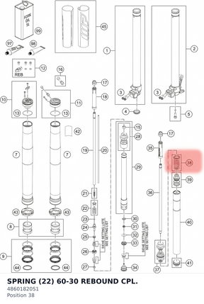 Diagram preview: SPRING (22) 60-30 REBOUND CPL. (48601820S1)