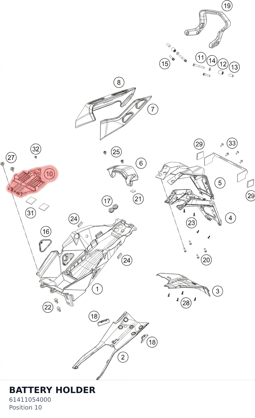 Diagram preview: BATTERY HOLDER (61411054000)