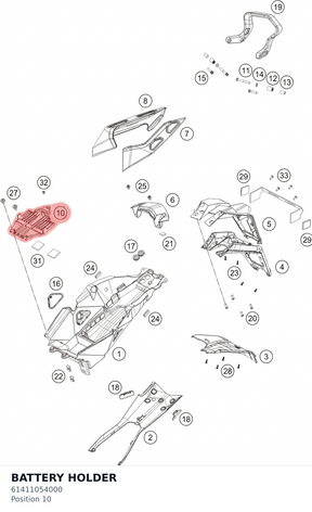 Diagram preview: BATTERY HOLDER (61411054000)
