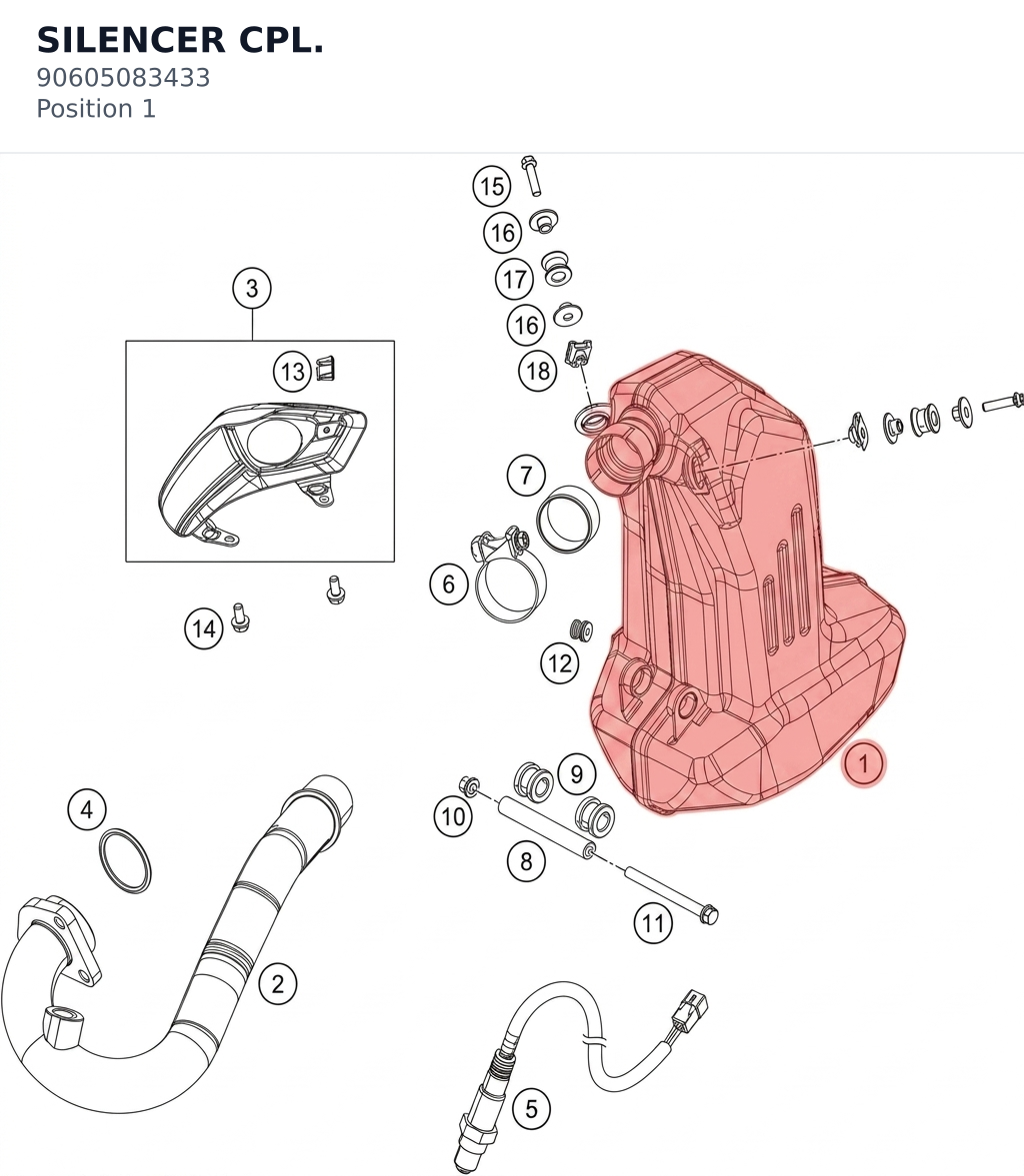 Diagram preview: SILENCER CPL. (90605083433)