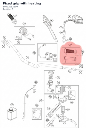 Diagram preview: Fixed grip with heating (60402052200)
