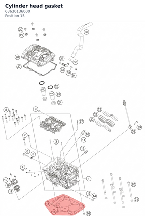Diagram preview: Cylinder head gasket (63630136000)