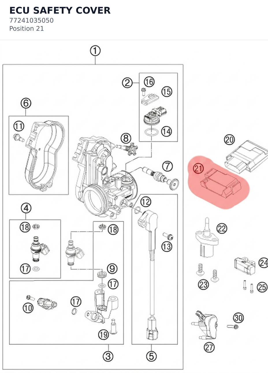 Diagram preview: ECU SAFETY COVER (77241035050)