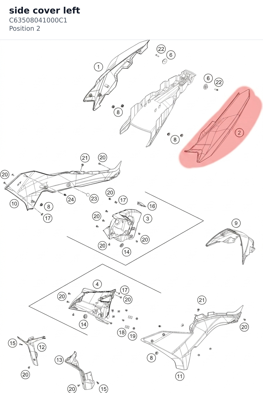 Diagram preview: side cover left (C63508041000C1)