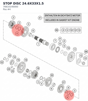 Diagram preview: STOP DISC 24.6X33X1.5 (76633140000)