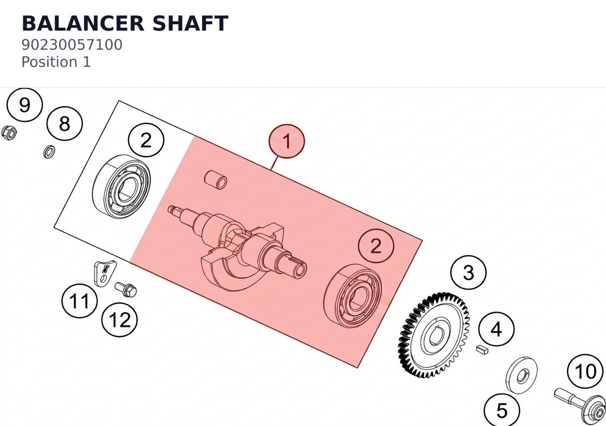 Diagram preview: BALANCER SHAFT (90230057100)