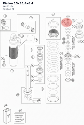 Diagram preview: Piston 15x35,4x6 4 (46181184)