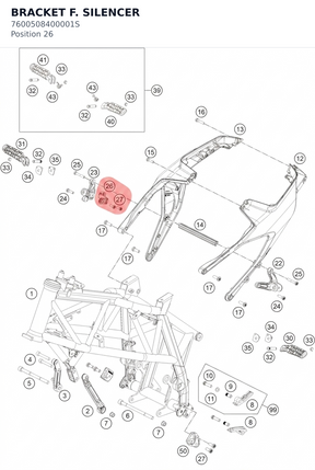 Diagram preview: BRACKET F. SILENCER (7600508400001S)