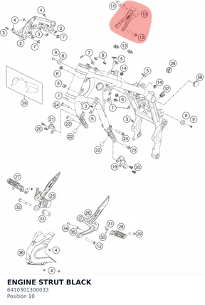 Diagram preview: ENGINE STRUT BLACK (6410301300033)