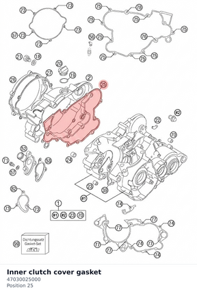 Diagram preview: Inner clutch cover gasket (47030025000)