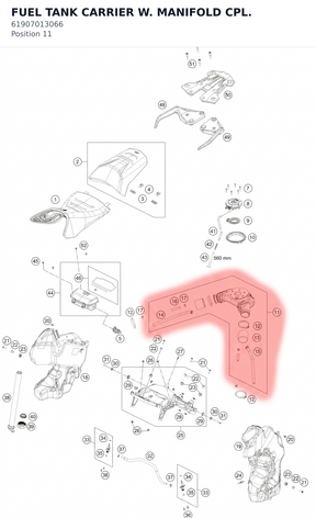 Diagram preview: FUEL TANK CARRIER W. MANIFOLD CPL. (61907013066)