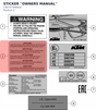 Diagram preview: STICKER ''OWNERS MANUAL'' (C90707098000)
