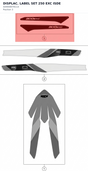 Diagram preview: DISPLAC. LABEL SET 250 EXC ISDE (A49008078114)