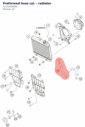 Diagram preview: Preformed hose cyl. - radiator (72135026000)