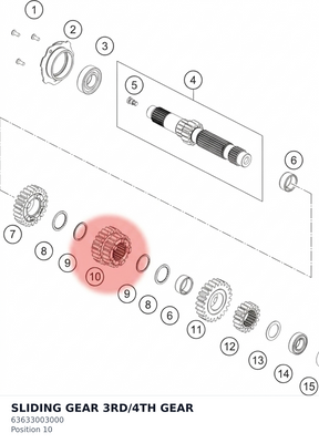 Diagram preview: SLIDING GEAR 3RD/4TH GEAR (63633003000)