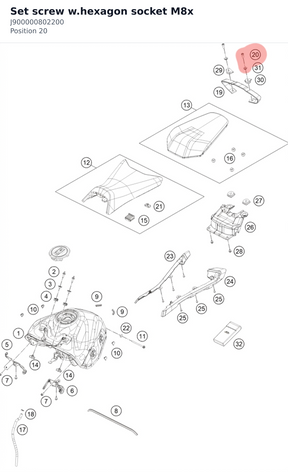 Diagram preview: Set screw w.hexagon socket M8x (J900000802200)