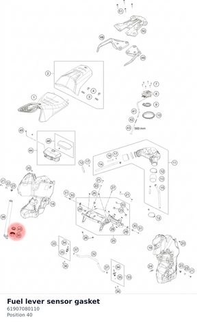 Diagram preview: Fuel lever sensor gasket (61907080110)