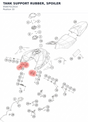 Diagram preview: TANK SUPPORT RUBBER, SPOILER (95807012010)
