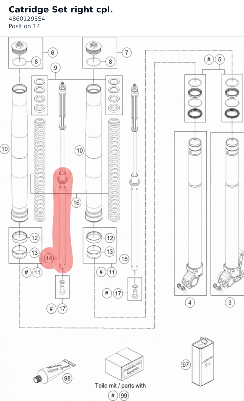Diagram preview: Catridge Set right cpl. (48601293S4)