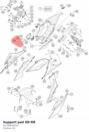Diagram preview: Support pad SD-RR (61708919010)