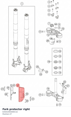 Diagram preview: Fork protector right (63501093000C1A)