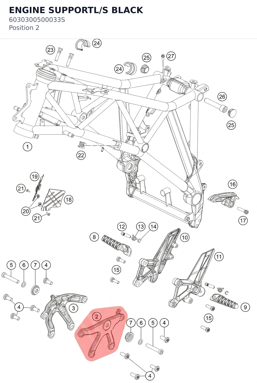 Diagram preview: ENGINE SUPPORTL/S BLACK (6030300500033S)