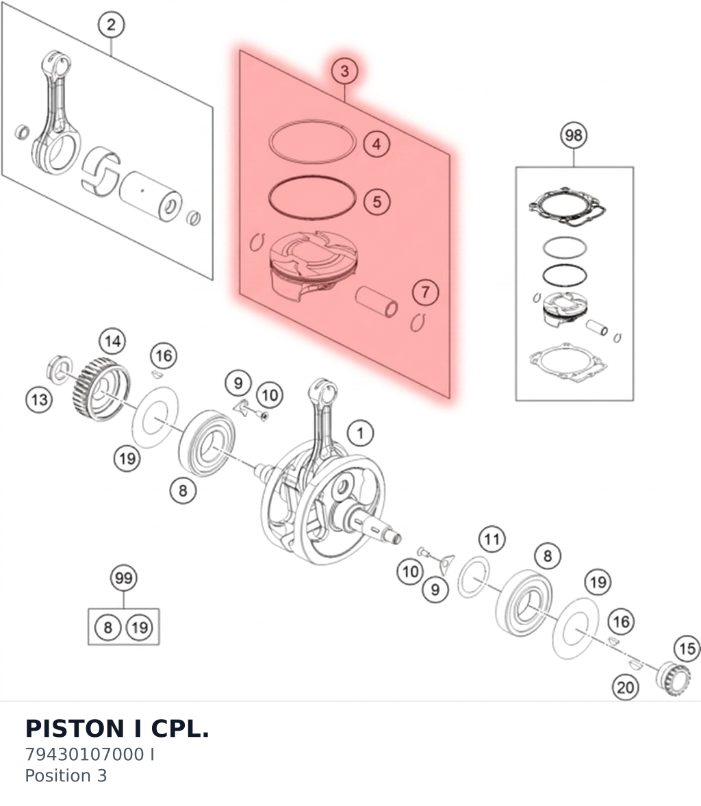 Diagram preview: PISTON  I CPL. (79430107000 I)