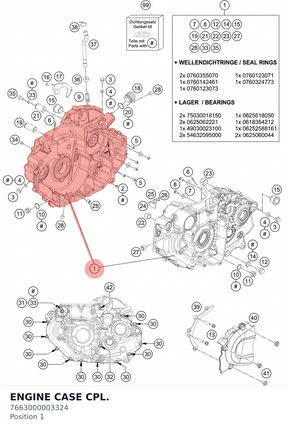 Diagram preview: ENGINE CASE CPL. (7663000003324)