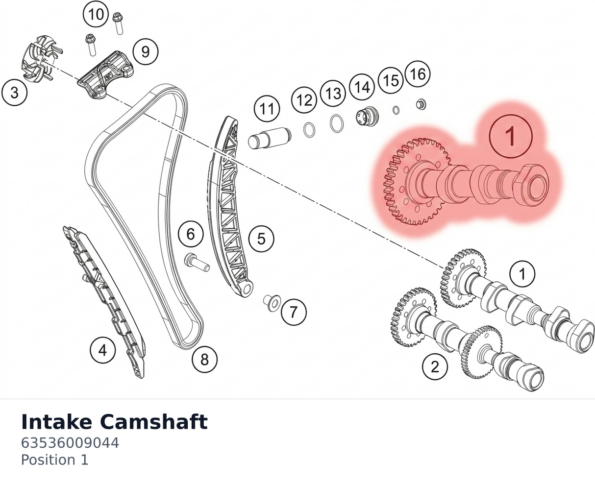 Diagram preview: Intake Camshaft (63536009044)