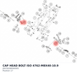 Diagram preview: CAP HEAD BOLT ISO 4762-M8X40-10.9 (J047620804000S)