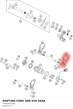 Diagram preview: SHIFTING FORK 2ND-4TH GEAR (79434002100)