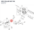 Diagram preview: HEX COLLAR NUT M6 (J926080003)