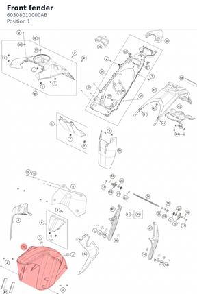 Diagram preview: Front fender (60308010000AB)