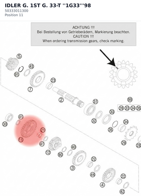 Diagram preview: IDLER G. 1ST G. 33-T ''1G33'''98 (50333011300)