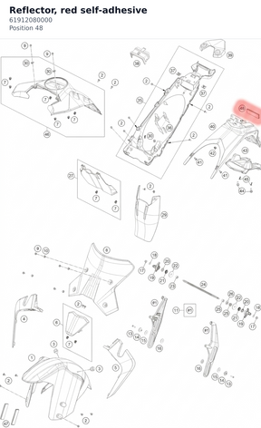 Diagram preview: Reflector, red self-adhesive (61912080000)