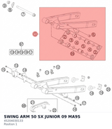 Diagram preview: SWING ARM 50 SX JUNIOR 09 MA9S (45204030133)